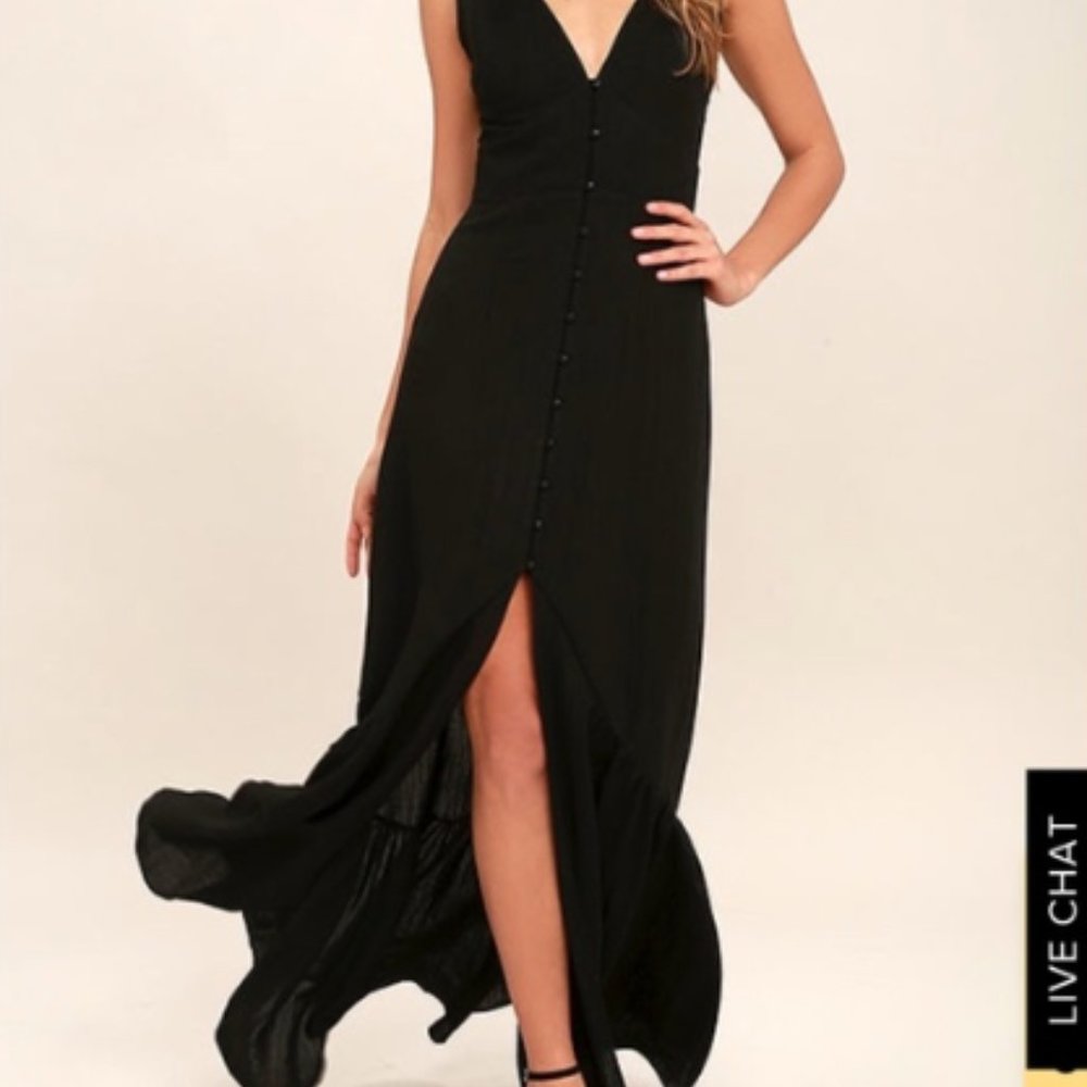 Lulu's Simpatico Black Maxi Dress Size XS
